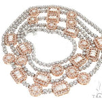 14k Two Tone Rose and White Gold Diamond Chain 64967 - Image 4