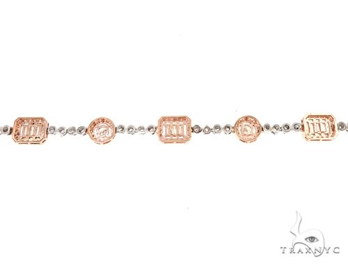 14k Two Tone Rose and White Gold Diamond Chain 64967 - Image 6