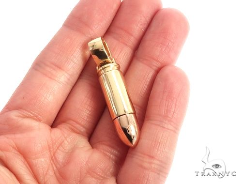 14k Two Tone Yellow and Rose Gold Bullet Pendant, photo 5 of 7