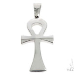 14k White Gold Diamond Ankh Pendant 64647 - Image 3
