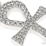 14k White Gold Diamond Ankh Pendant 64647 - Image 4