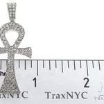 14k White Gold Diamond Ankh Pendant 64647 - Image 6