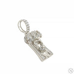 14k White Gold Diamond Cuban Link Crown Jesus Pendant 65841