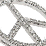 14k White Gold Diamond Peace Symbol Pendant 64671 - Image 4