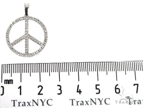 14k White Gold Diamond Peace Symbol Pendant, photo 6 of 6