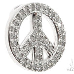 14k White Gold Diamond Peace Symbol Pendant 64672 - Image 2