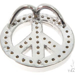 14k White Gold Diamond Peace Symbol Pendant 64672 - Image 3