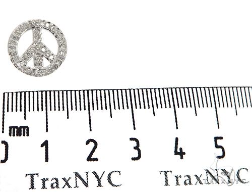 14k White Gold Diamond Peace Symbol Pendant, photo 6 of 6