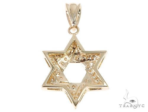 14k Gold Diamond Star of David Pendant 64649 - Image 3