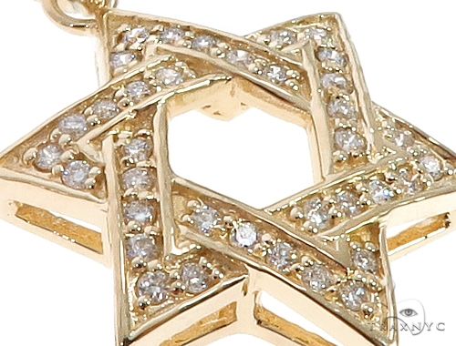 14k Gold Diamond Star of David Pendant 64649 - Image 4