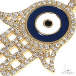14k White Gold Diamond and Enamel Evil Eye Pendant 64653 - Image 3