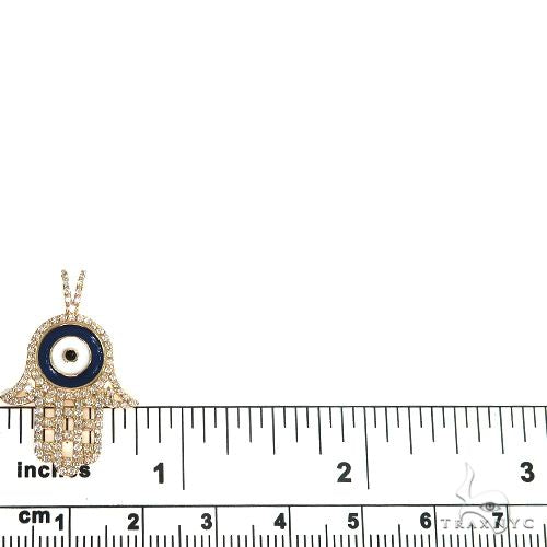 14k White Gold Diamond and Enamel Evil Eye Pendant, photo 5 of 6