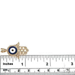 14k White Gold Diamond and Enamel Evil Eye Pendant 64653 - Image 6