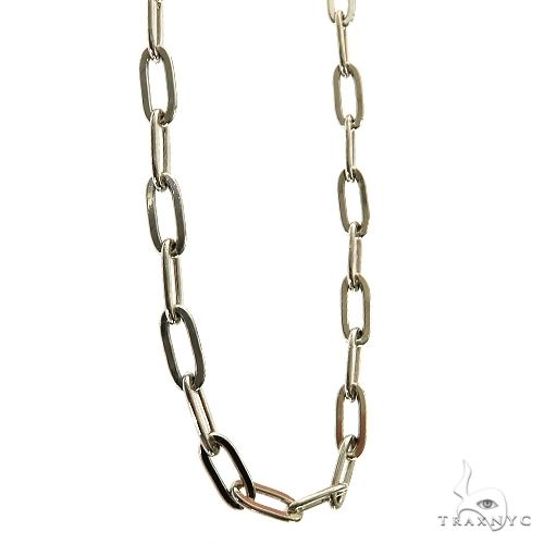 14k White Gold Hollow Paper Clip Link Chain 4.5mm 22 Inches 70208 - Image 2