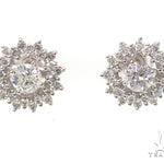 14k White Gold Prong Diamond Earrings For Women-39992 - Image 1