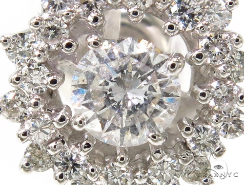 14k White Gold Prong Diamond Earrings For Women-39992 - Image 3