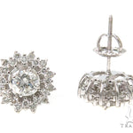 14k White Gold Prong Diamond Earrings For Women-39992 - Image 4