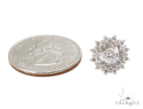 14k White Gold Prong Diamond Earrings For Women-39992 - Image 5