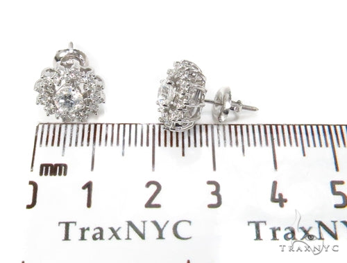 14k White Gold Prong Diamond Earrings For Women-39992 - Image 6