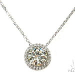 14k White Gold Pave Diamond Necklace-39991 - Image 1