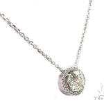 14k White Gold Pave Diamond Necklace-39991 - Image 3