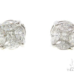 14k White Gold Prong Mens Diamond Earring-40030 - Image 1