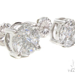 14k White Gold Prong Mens Diamond Earring-40030 - Image 2