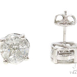 14k White Gold Prong Mens Diamond Earring-40030 - Image 4