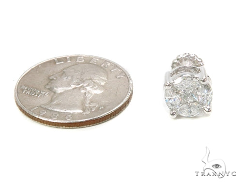 14k White Gold Prong Mens Diamond Earring-40030 - Image 5