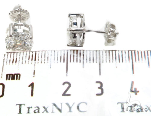 14k White Gold Prong Mens Diamond Earring-40030 - Image 6