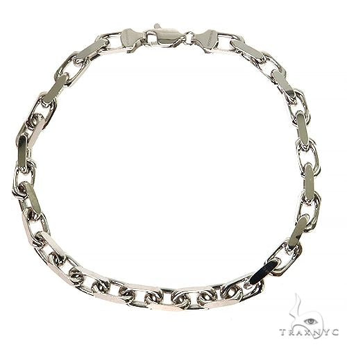 14k White Gold Solid link bracelet 4.8mm 8.5 inches   68380 - Image 3