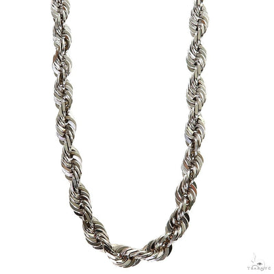 14k White Gold Solid Rope Link Chain 6.6mm 22 inches 70136 - Image 1