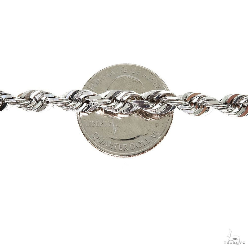 14k White Gold Solid Rope Link Chain 6.6mm 22 inches 70136 - Image 3