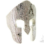 14k White Gold Spartan Mask Diamond Ring 65078 - Image 1