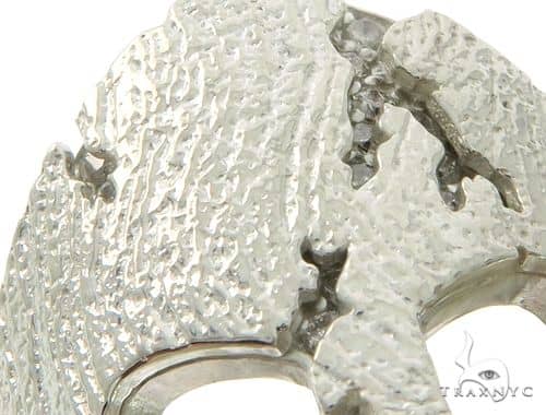 14k White Gold Spartan Mask Diamond Ring 65078 - Image 3