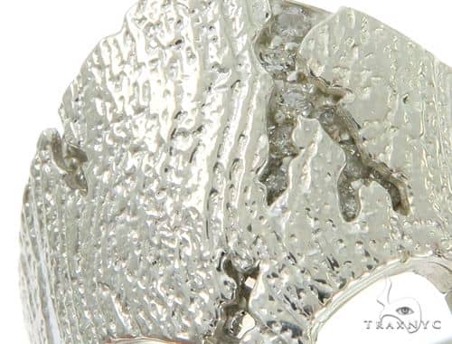 14k White Gold Spartan Mask Diamond Ring 65078 - Image 4