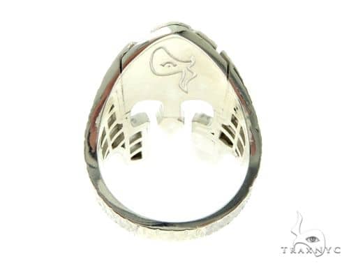 14k White Gold Spartan Mask Diamond Ring, photo 7 of 10