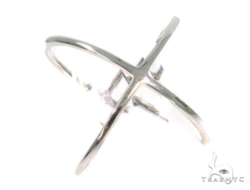 14k White Gold 'X' Ring 44520 - Image 1
