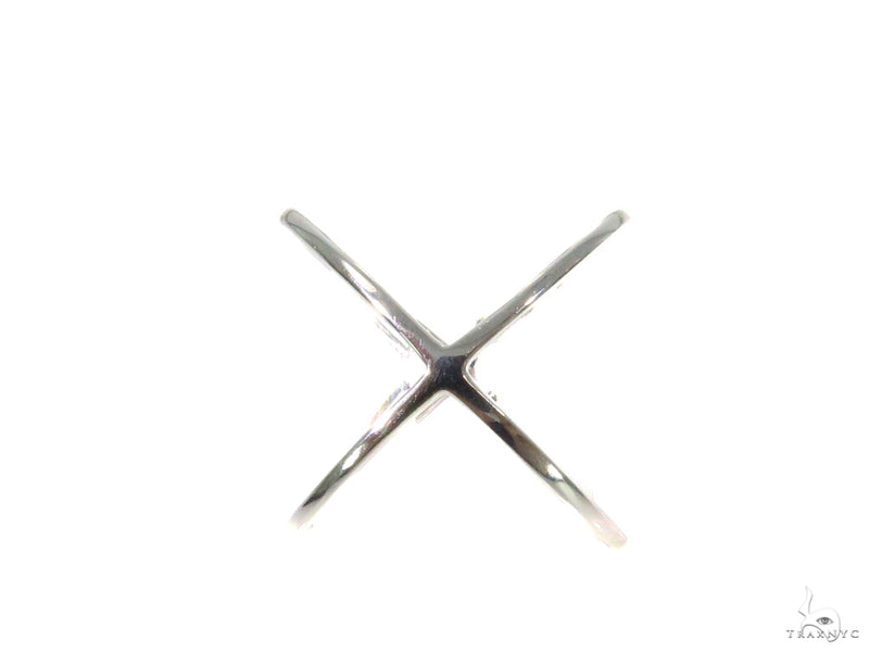 14k White Gold 'X' Ring 44520 - Image 2