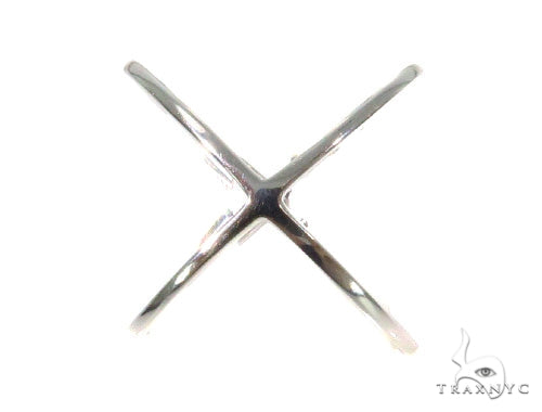 14k White Gold 'X' Ring 44520 - Image 3