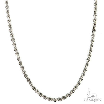 14k White gold Solid Rope Link Chain 2mm 26 inches 68792 - Image 1