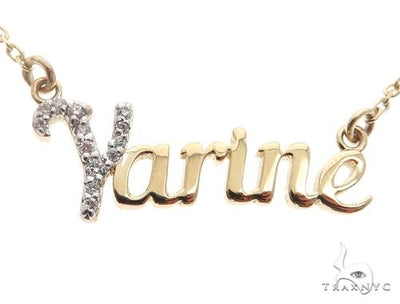 14k YG Custom 'Yarine' Name Pendant 65105 - Image 1