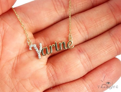 14k YG Custom 'Yarine' Name Pendant 65105 - Image 5