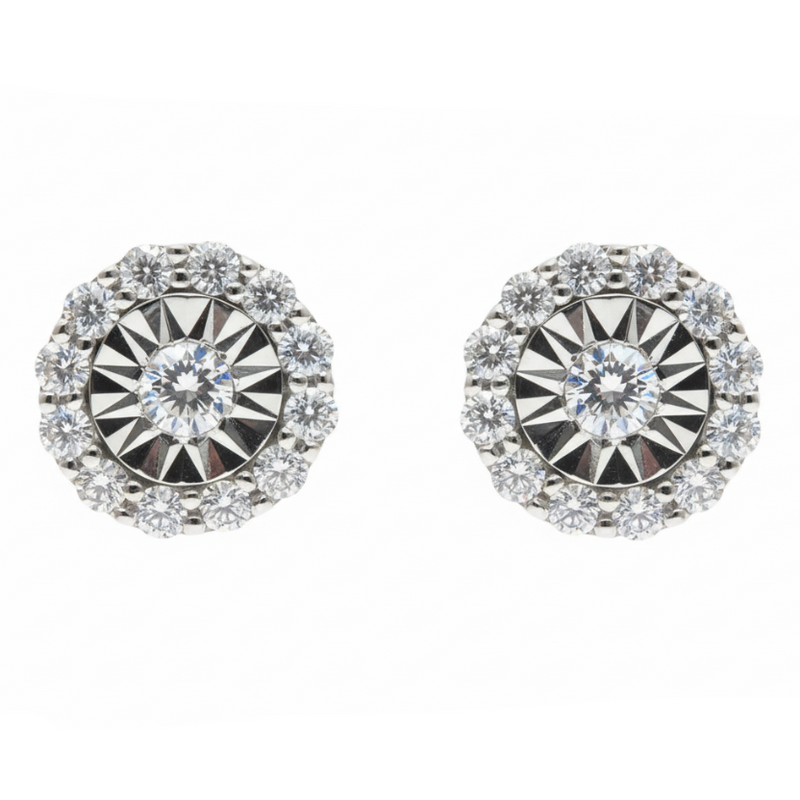14k Gold Diamond Stud Earrings 64822