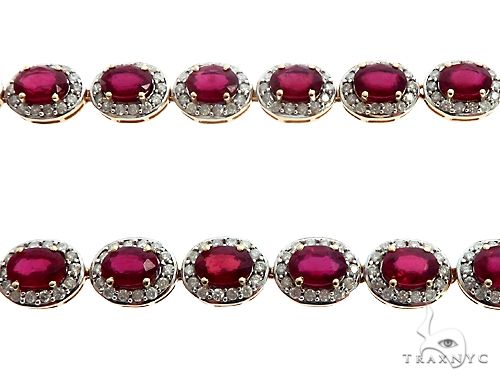 14k YG Ruby and Diamond Necklace 64745 - Image 3