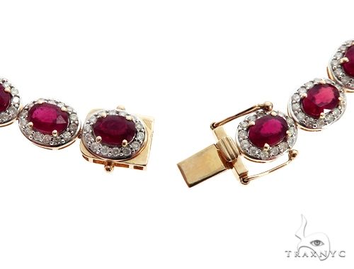 14k YG Ruby and Diamond Necklace 64745 - Image 4