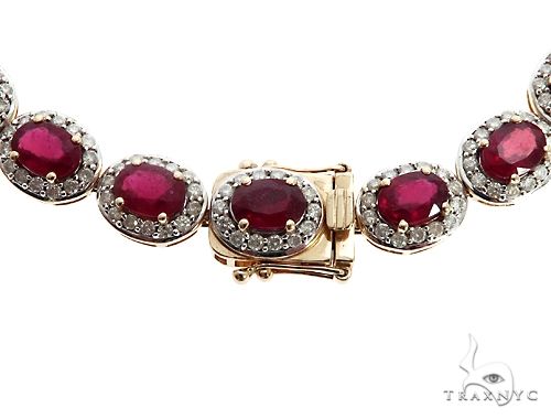 14k YG Ruby and Diamond Necklace 64745 - Image 5