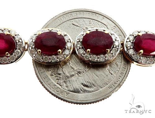 14k YG Ruby and Diamond Necklace 64745 - Image 6