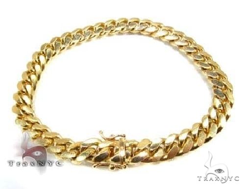 14k YG Solid Miami Cuban Bracelet 4.9 mm 8 inches, photo 2 of 3