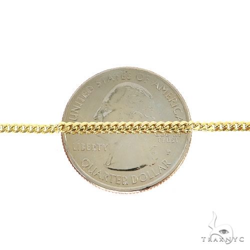 14k Yellow Gold Solid Thin Miami Cuban Chain 2mm 18 inches 68861, photo 5 of 6